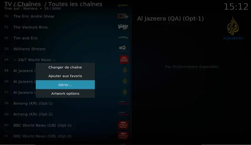 gestionnaire de groupes iptv