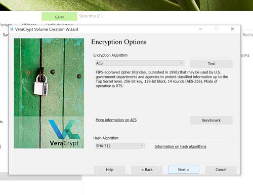 veracrypt encryptions options
