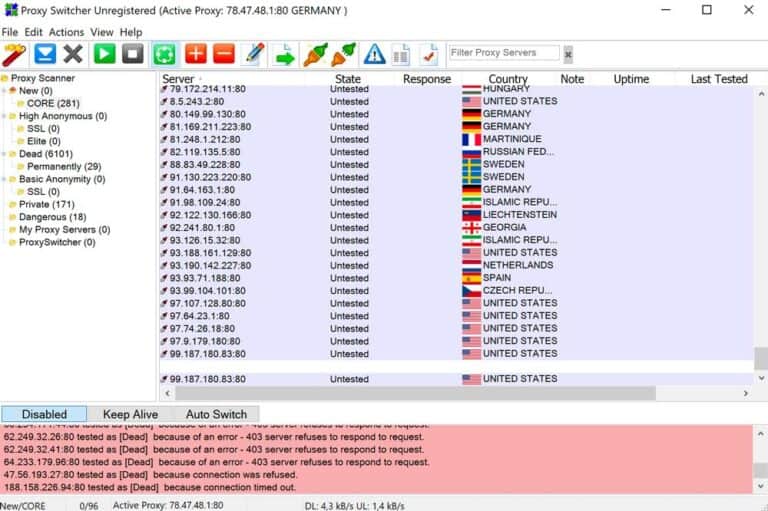 Proxy Switcher: Rester anonyme lorsque vous visitez un site  particulier