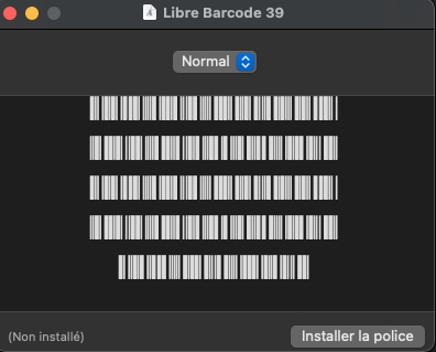 code barres installer