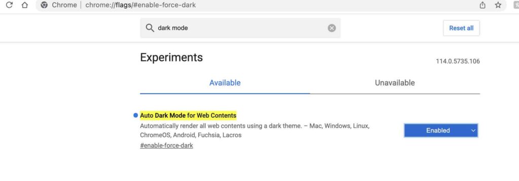 Comment forcer le mode sombre sur tous les sites web dans Google Chrome
